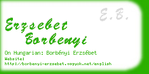 erzsebet borbenyi business card