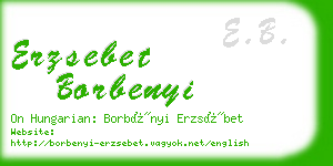 erzsebet borbenyi business card